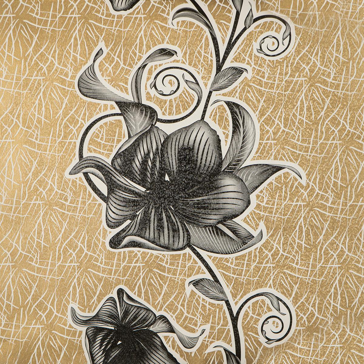 Тапет със златен флорален дизайн Botanica | Decoratis
