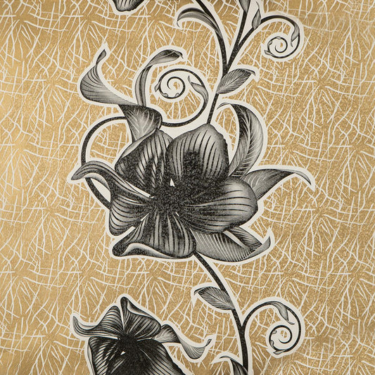 Тапет със златен флорален дизайн Botanica | Decoratis