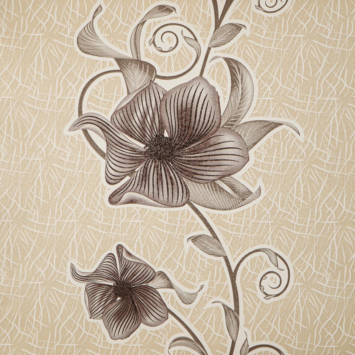 Тапет с бронзов флорален дизайн Botanica | Decoratis