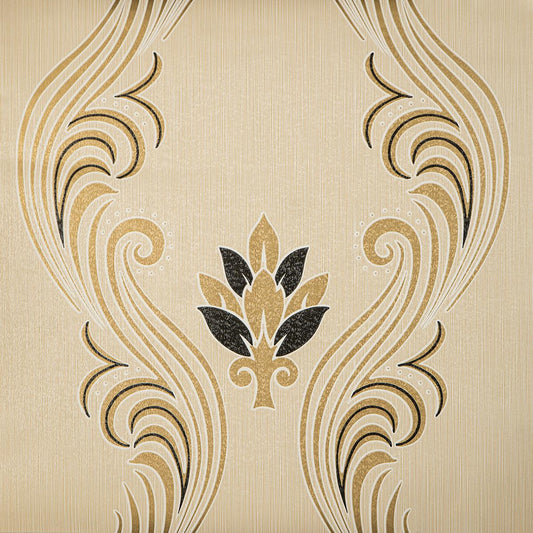 Тапет в злато с флорални мотиви Serenity Blooms | Decoratis
