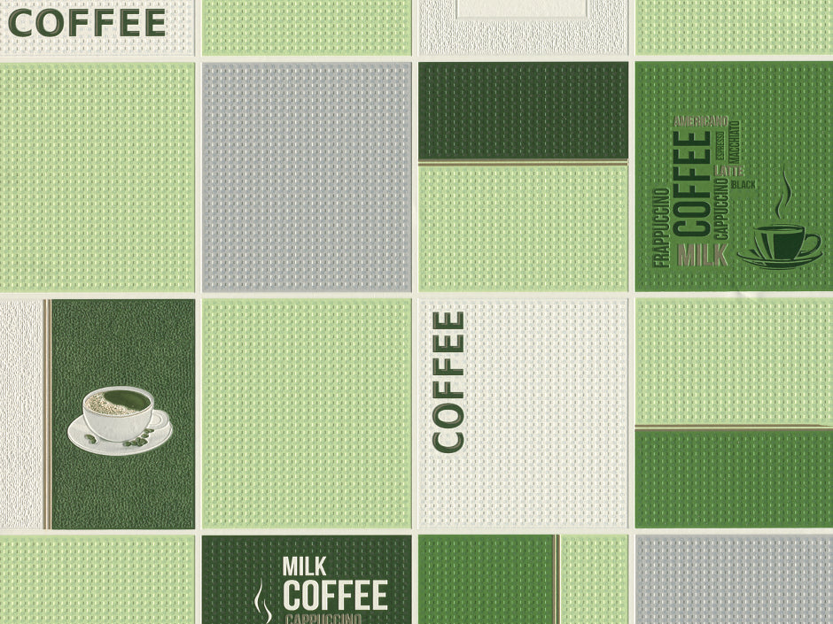 Тапет в зелено Coffee | Decoratis