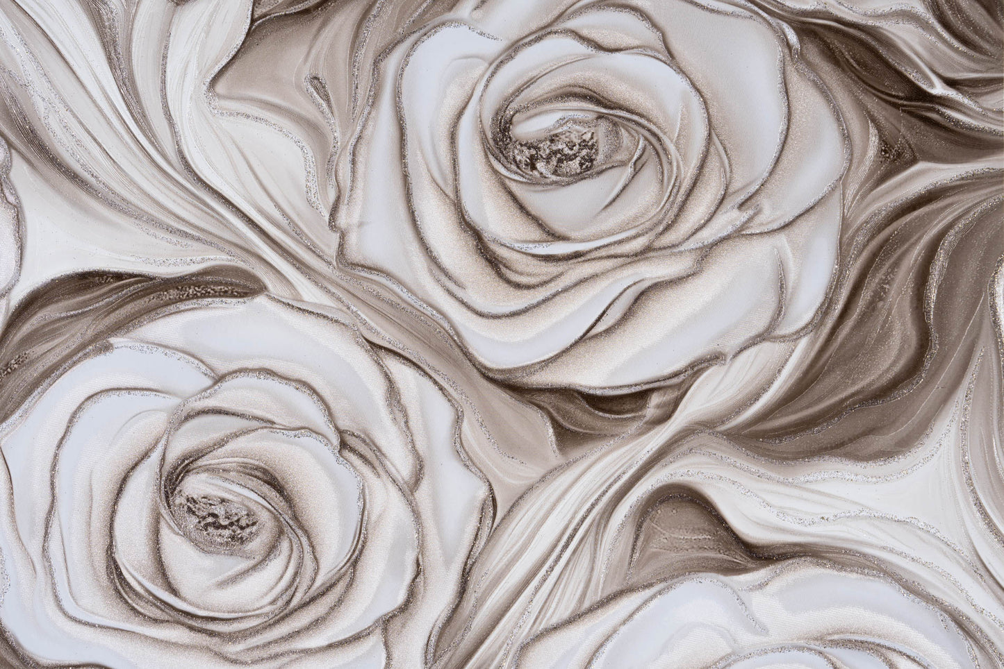 Тапет в кафяво с флорални мотиви Pearl Rose | Decoratis