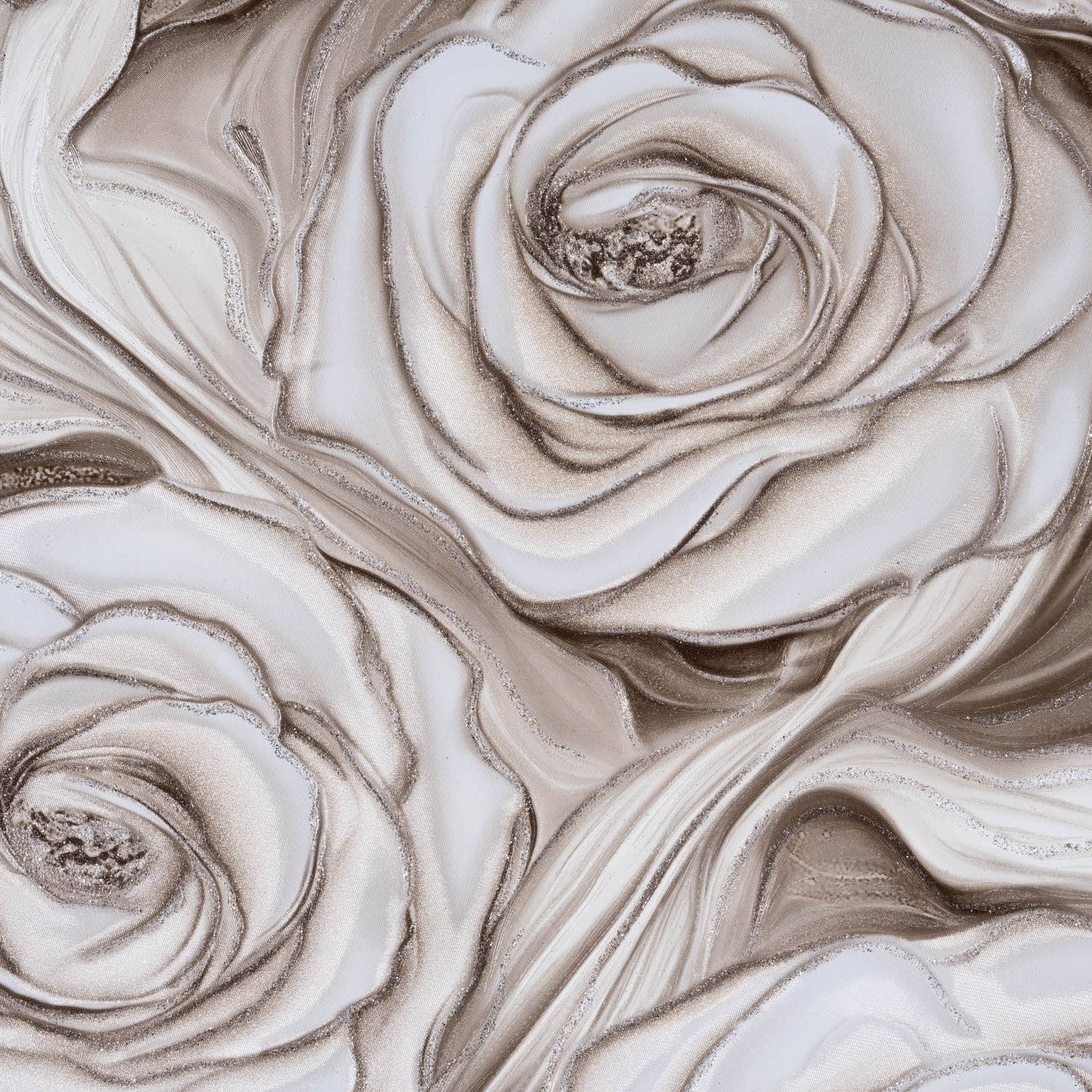 Тапет в кафяво с флорални мотиви Pearl Rose | Decoratis