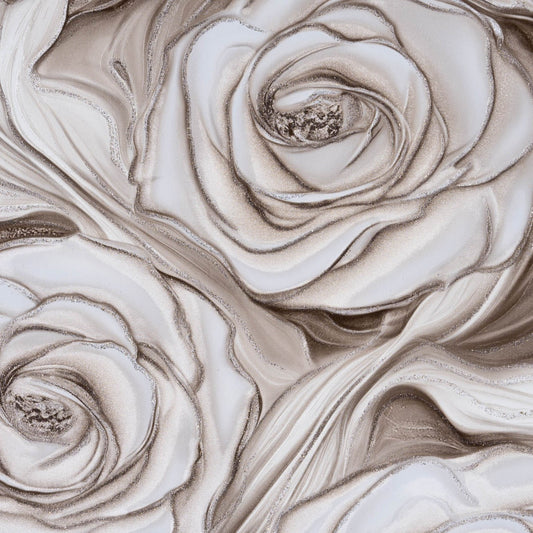 Тапет в кафяво с флорални мотиви Pearl Rose | Decoratis