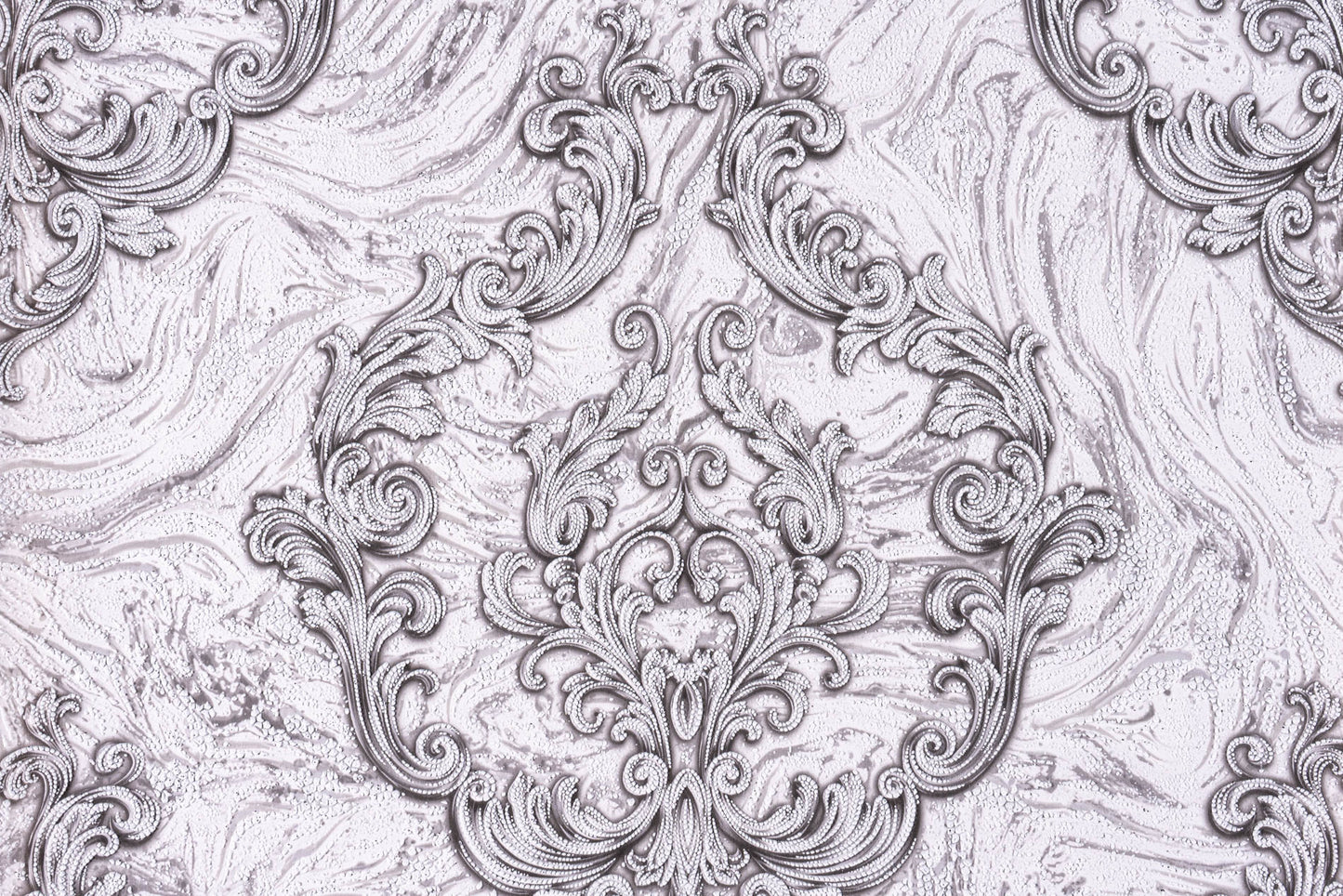Тапет в сиво с бароков дизайн Baroque Elegance | Decoratis