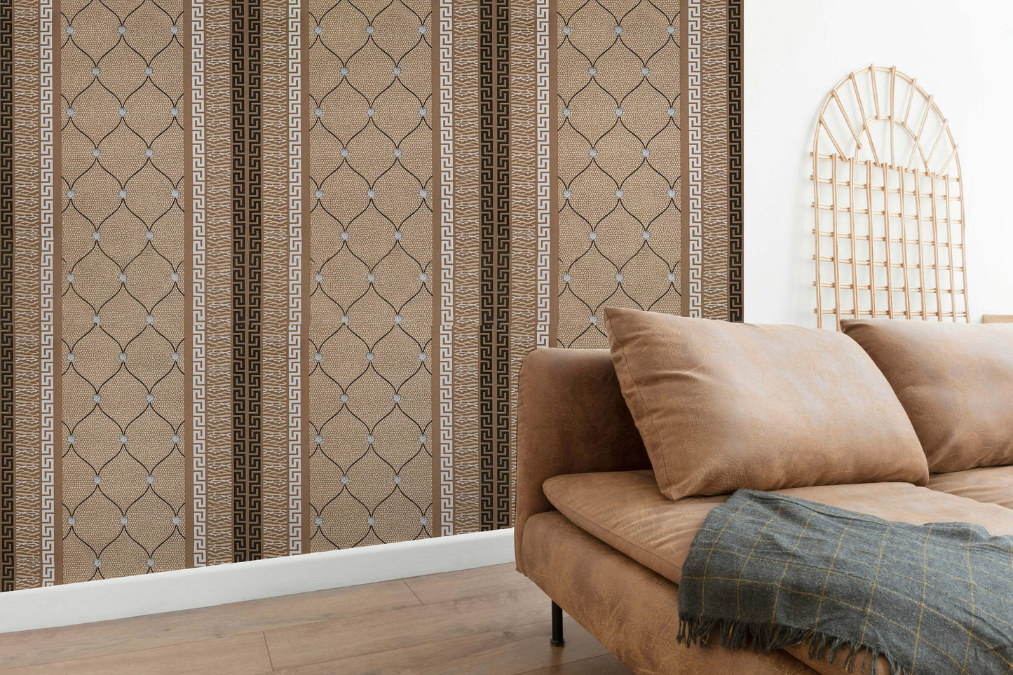Тапет с ретро дизайн в кафяво Classic Couture | Decoratis