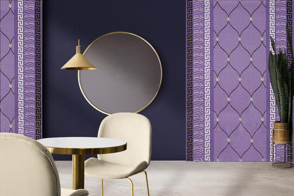 Тапет с ретро дизайн в лилаво Classic Couture | Decoratis
