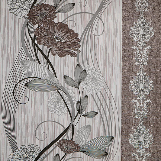 Тапет в бордо с нежни цветя Spring Serenade | Decoratis
