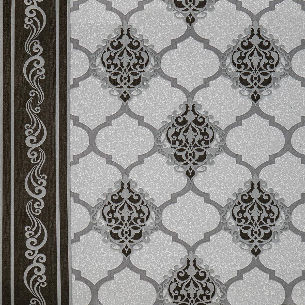 Тапет в сиво с барокови орнаменти Renaissance Aura | Decoratis
