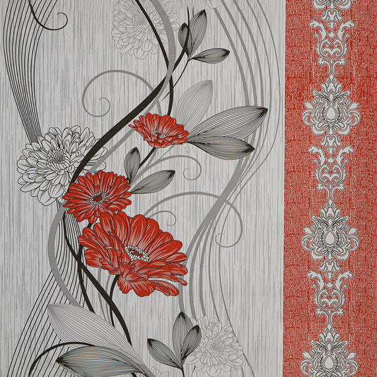 Тапет в червено с нежни цветя Spring Serenade | Decoratis