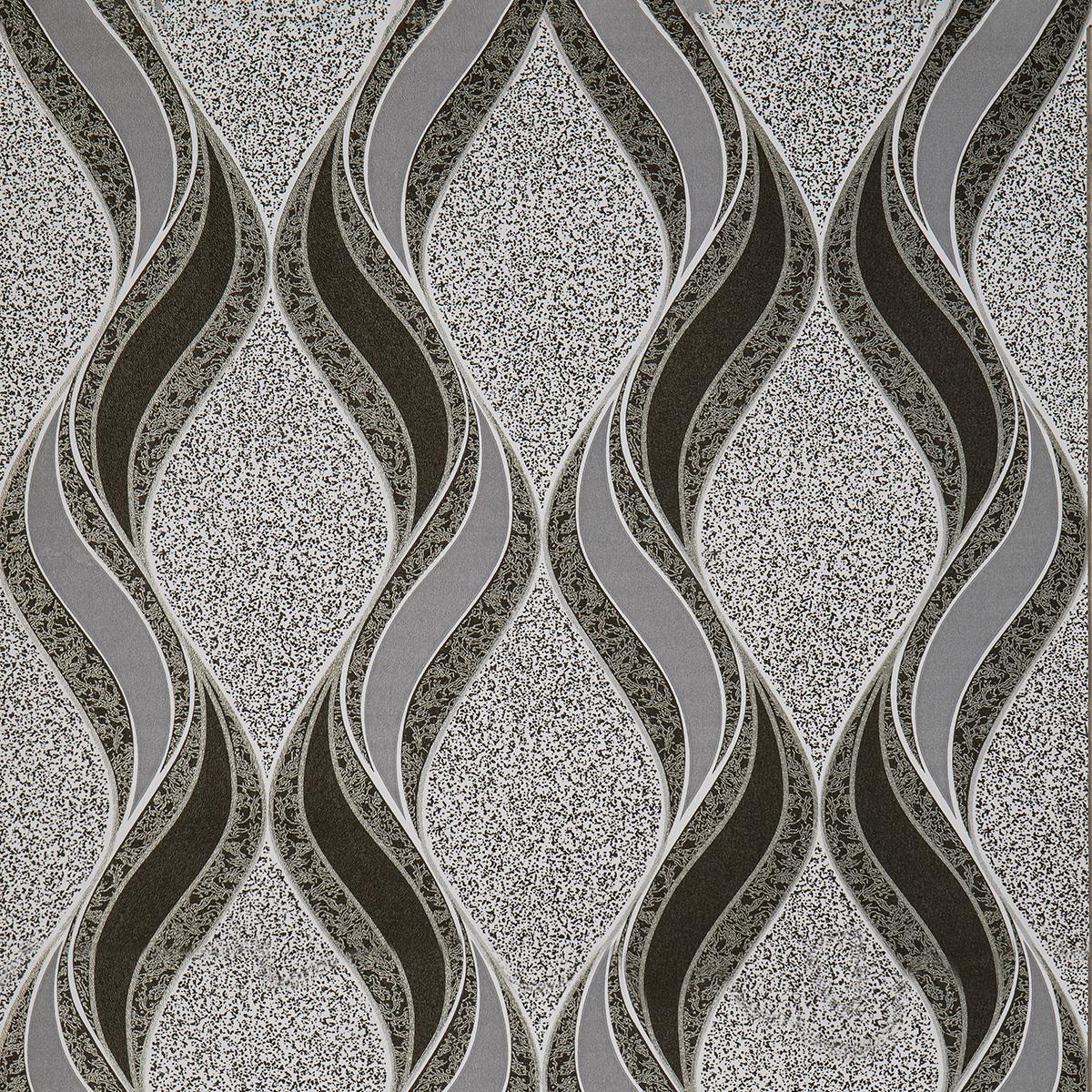 Тапет в сиво с геометрични мотиви Symmetry Fusion | Decoratis