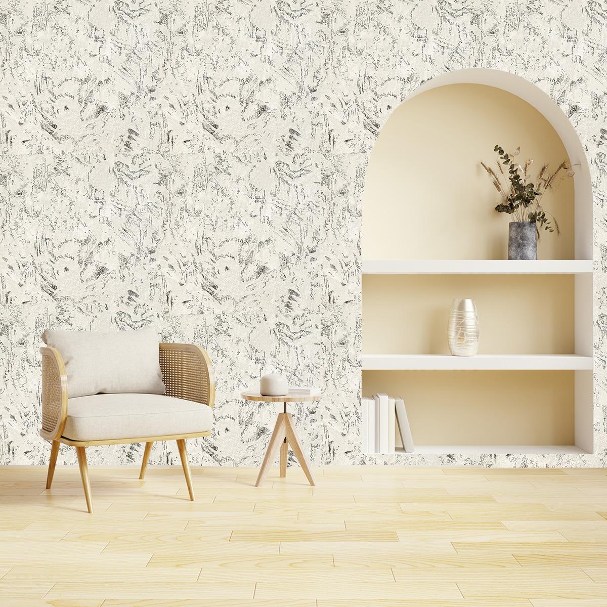 Тапет в бяло с текстура Serenova | Decoratis