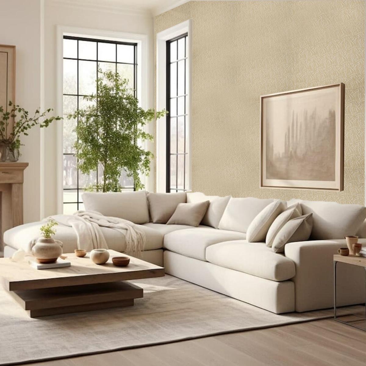 Тапет с абстрактен дизайн в бежово Celestial Symphony | Decoratis