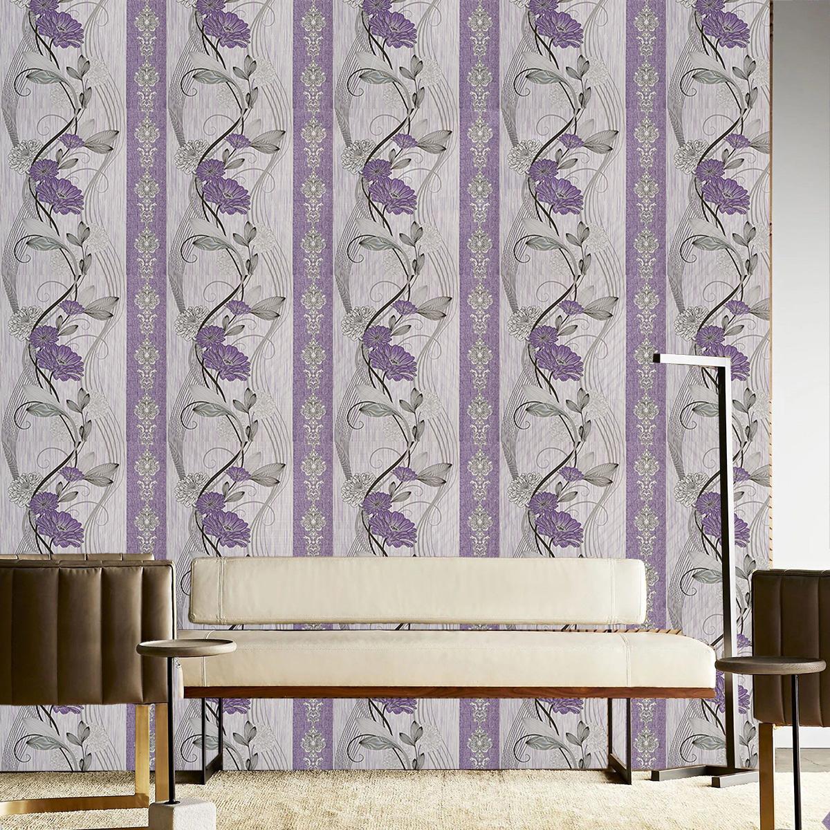 Тапет в лилаво с нежни цветя Spring Serenade | Decoratis
