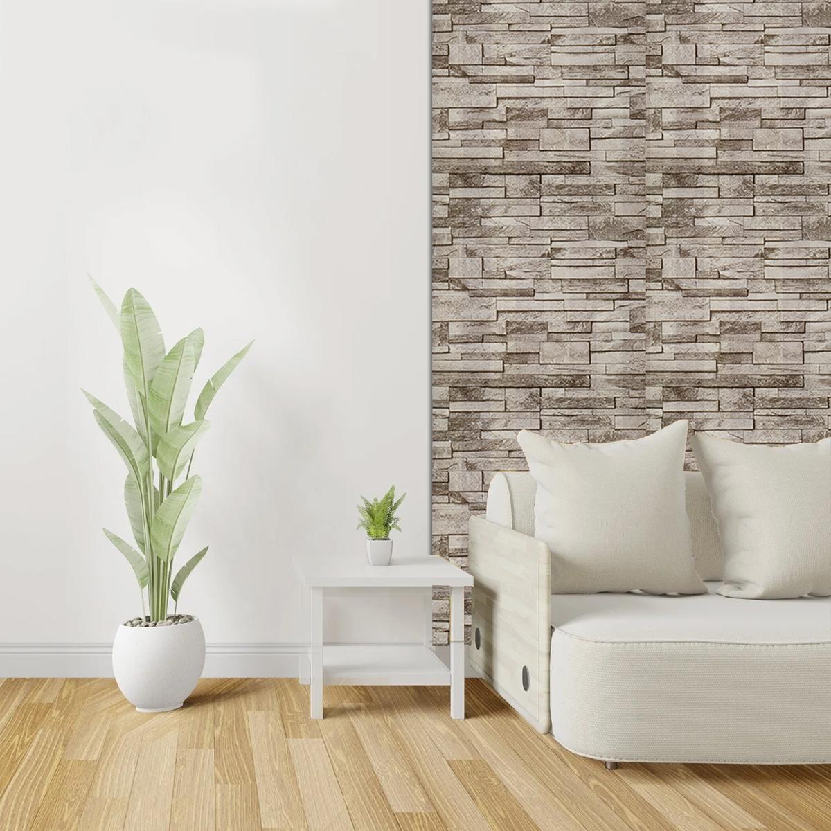 Тапет с бежов камък Linearis Stone | Decoratis